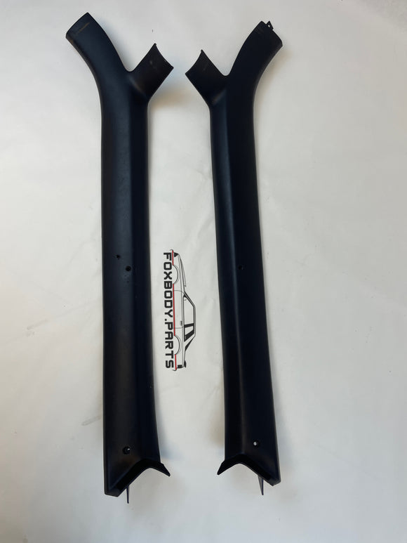 87-93 Ford Mustang A-Pillar Trim Black (Set) OEM
