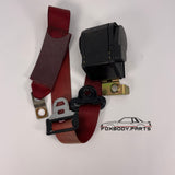 87-93 Ford Mustang Seatbelt Front Retractor Left  OEM (Scarlet) (Drivers)