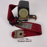 87-93 Ford Mustang Seatbelt Rear Retractor Left OEM (Scarlet) (Drivers)
