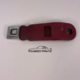 87-93 Ford Mustang Seatbelt Front Buckle Right OEM (Scarlet) (Passenger)