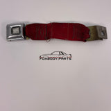 87-93 Ford Mustang Seatbelt Rear Buckle Left OEM (Scarlet) (Driver)